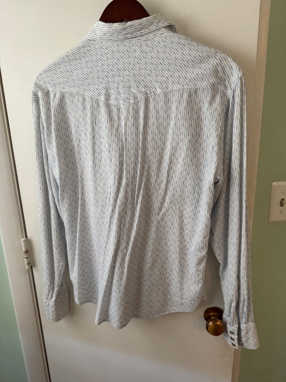Salt Valley Western Men's Light Blue Stripe Snap-Down Shirt - Picture 6 of 6